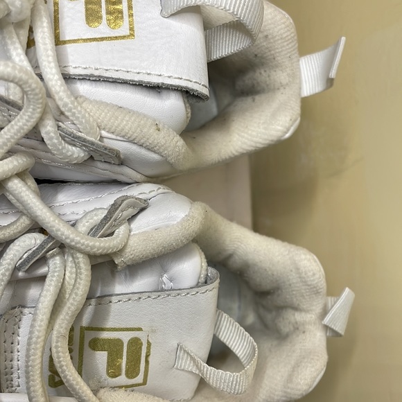 White and Gold Metallic accent Fila Sneakers - Picture 14 of 14